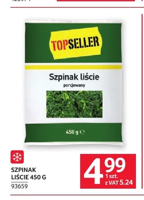Szpinak liście Topseller promocja w Selgros