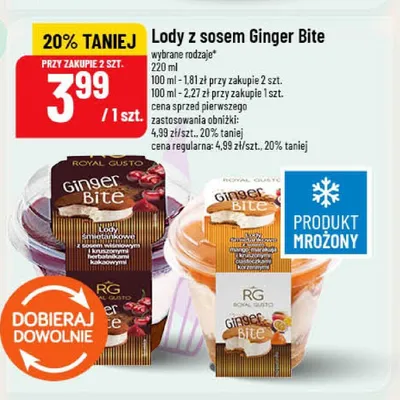Lody śmietankowo- toffi Royal gusto ginger bite promocja w POLOmarket
