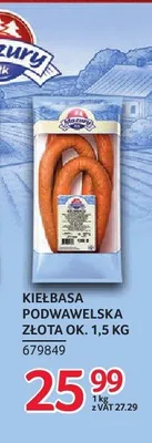 Kiełbasa podwawelska złota Mazury promocja w Selgros