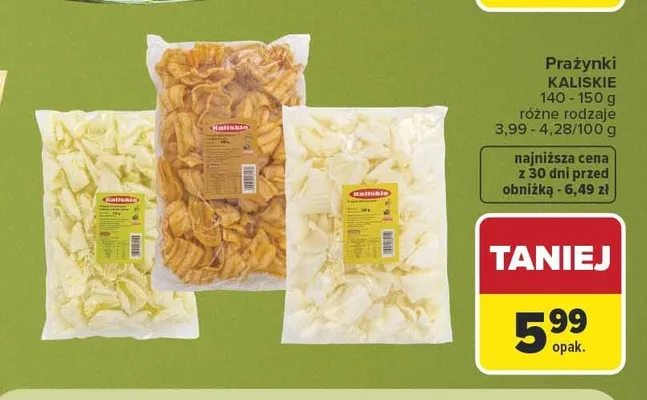 Prażynki o smaku bekonowym Kaliskie promocja w Carrefour