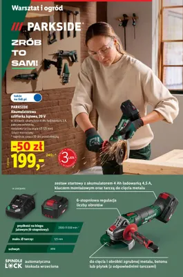 Akumulatorowa szlifierka kątowa Parkside promocja w Lidl