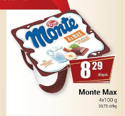 Deser mleczny Monte Max Zott 4-pak promocja w Premium Nasz Sklep