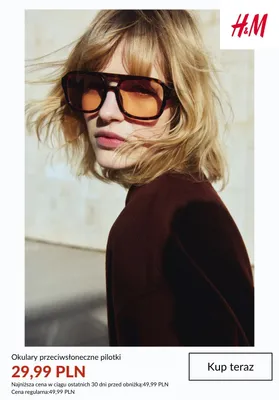 Okulary przeciwsłoneczne pilotki H&M promocja w H&M