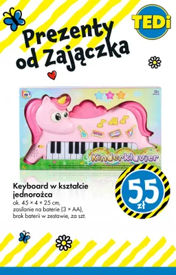 Keyboard w kształcie jednorożca promocja w Tedi