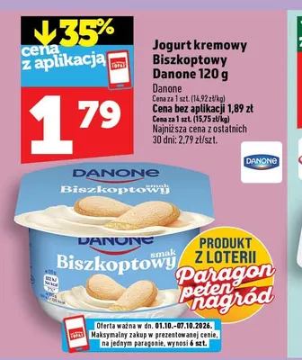 Jogurt kremowy biszkoptowy Danone promocja w TOPAZ