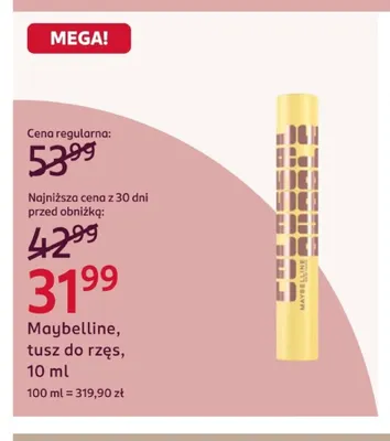 Tusz do rzęs Maybelline promocja w Rossmann