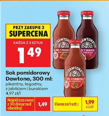 Sok pomidorowy z jabłkiem i burakiem promocja w Biedronka