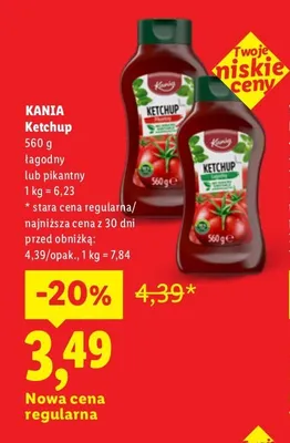 Ketchup pikantny Kania promocja w Lidl