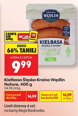 Kiełbasa Śląska Nature promocja w Biedronka