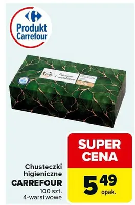 Chusteczki higieniczne 4-warstwowe promocja w Carrefour Market
