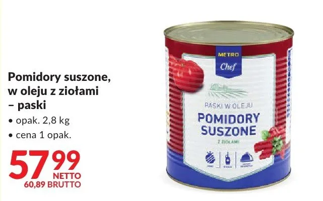 Pomidory suszone w oleju z ziołami - paski promocja w Makro