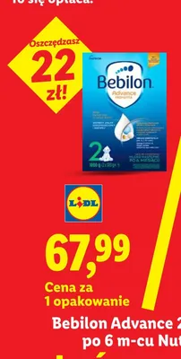 Mleko następne po 6m-cu Bebilon Advance 2 Nutricia promocja w Lidl