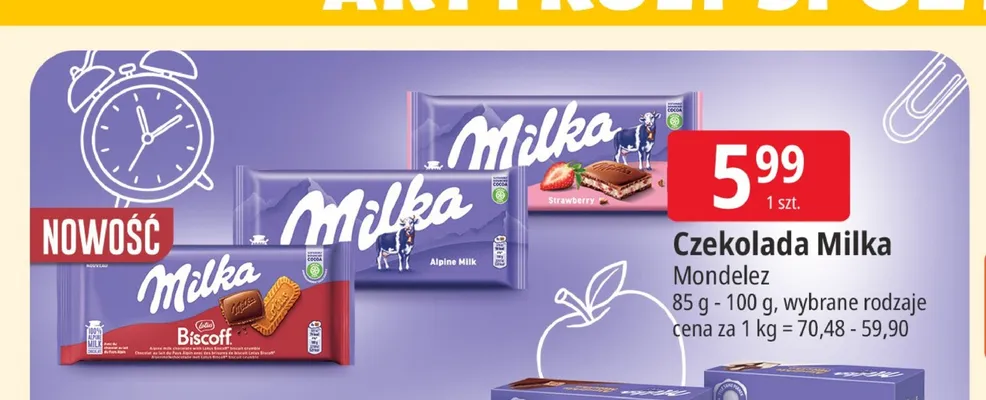 Czekolada Milka Biscoff promocja w Leclerc
