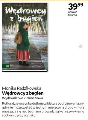 Książka Wędrowcy z bagien Monika Radzikowska Wydawnictwo Zielona Sowa oprawa twarda promocja w Empik