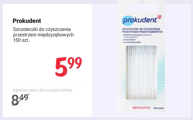 Szczoteczki do czyszczenia przestrzeni międzyzębowych Prokudent promocja w Rossmann