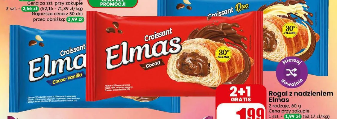 Rogal z nadzieniem Elmas Cocoa promocja w Dino
