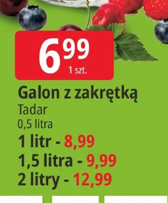 Galon z zakrętką Tadar promocja w Leclerc
