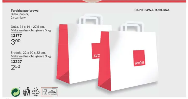 Torebka papierowa duża Avon promocja w AVON