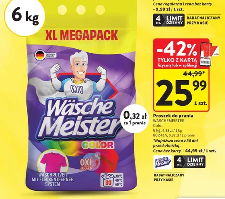 Proszek do prania Color WäscheMeister promocja w Intermarche