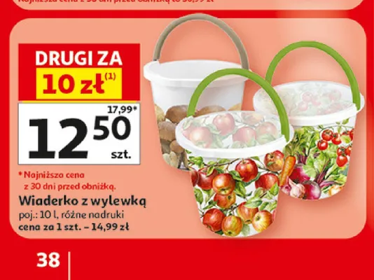Wiaderko z wylewką 10 l promocja w Auchan