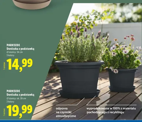 Doniczka z podstawką ⌀ 34cm promocja w Lidl