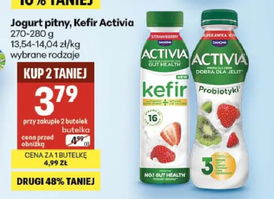 Kefir Activia truskawkowy promocja w Delikatesy Centrum