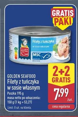 Filety z tuńczyka w sosie własnym Golden Seafood promocja w Aldi