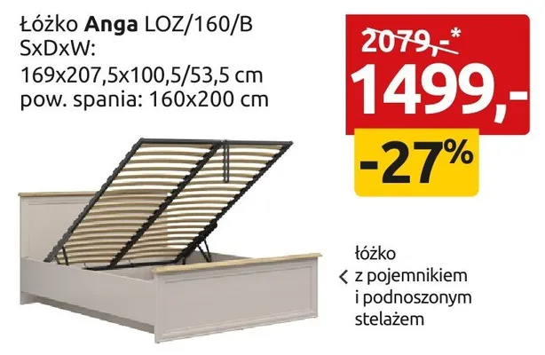 Łóżko Anga LOZ/160/B promocja w Black Red White