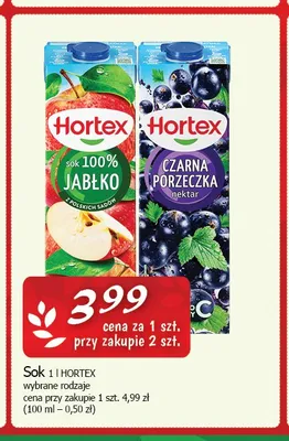 Nektar z czarnej porzeczki Hortex promocja w CEZAR Delikatesy