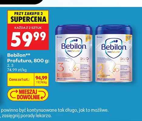 Mleko modyfikowane Bebilon Profutura promocja w Biedronka
