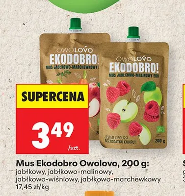 Mus Ekodobro Owolovo jabłkowy promocja w Biedronka