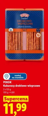 Kabanosy drobiowo-wieprzowe Pikok 2-pak promocja w Lidl