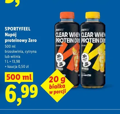 Napój proteinowy Zero Sportyfeel brzoskwinia promocja w Lidl