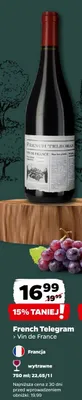 Wino French Telegram Vin de France wytrawne promocja w Netto