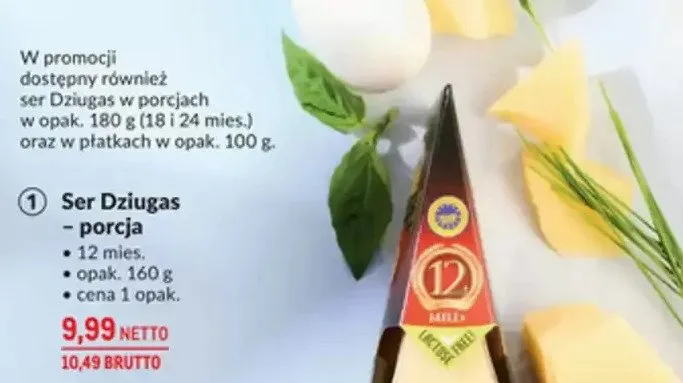 Ser Dziugas - porcja 12 mies. promocja w Makro