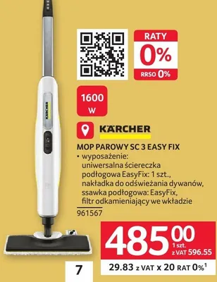 Mop parowy KARCHER SC 3 EASY FIX promocja w Selgros