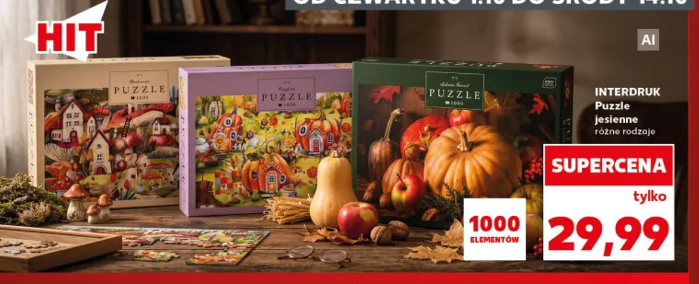 Puzzle jesienne 1000 elementów Interdruk promocja w Kaufland