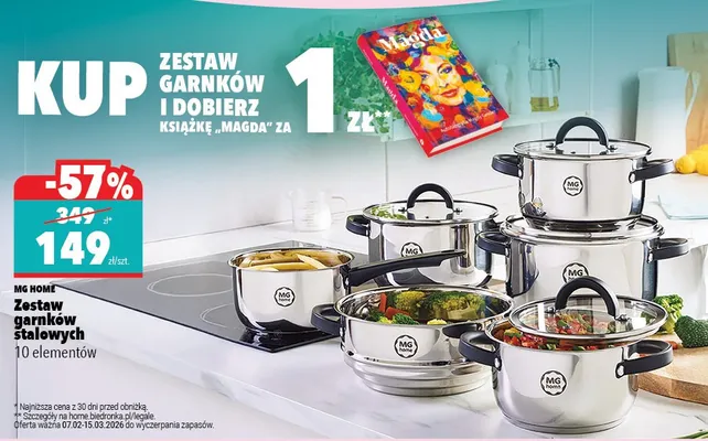 Zestaw garnków stalowych 10 elementów promocja w Biedronka Home