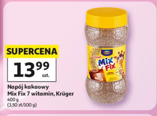 Napój kakaowy Mix Fix 7 witamin Krüger promocja w Auchan