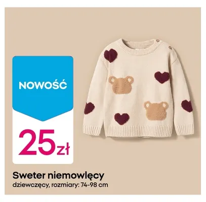 Sweter niemowlęcy dziewczęcy promocja w Pepco