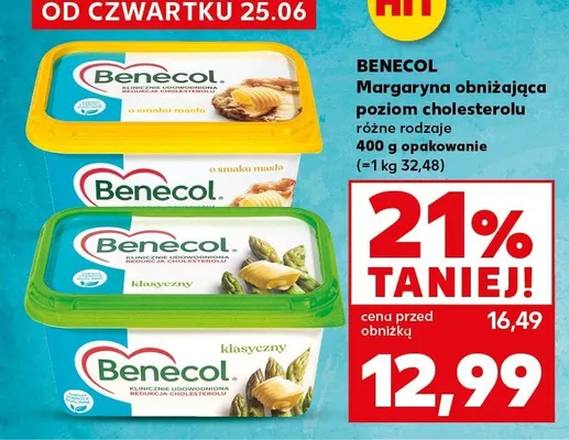 Margaryna obniżająca poziom cholesterolu Benecol klasyczny promocja w Kaufland