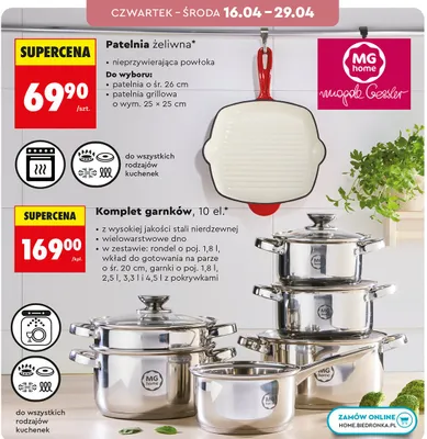 Patelnia żeliwna nieprzywierająca powłoka promocja w Biedronka