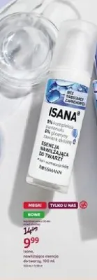 Esencja nawilżająca do twarzy Isana promocja w Rossmann
