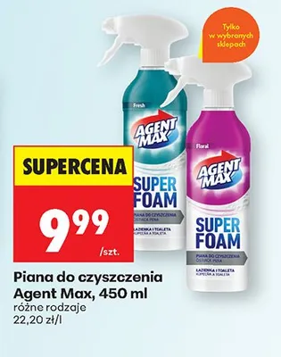 Piana do czyszczenia Agent Max 450ml promocja w Biedronka