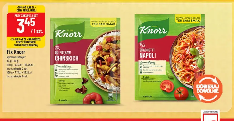 Fix Knorr spaghetti napoli promocja w POLOmarket