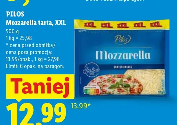 Ser mozzarella tarta XXL Pilos promocja w Lidl