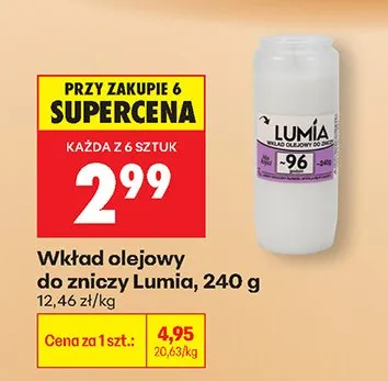 Wkład olejowy do zniczy -96 promocja w Biedronka