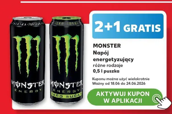 Napój energetyzujący Monster Energy promocja w Kaufland