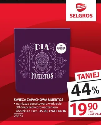 Świeca zapachowa Muertos Dia de los Muertos Aroma Home promocja w Selgros