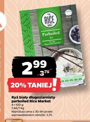 Ryż biały długoziarnisty parboiled Rice Market promocja w Netto
